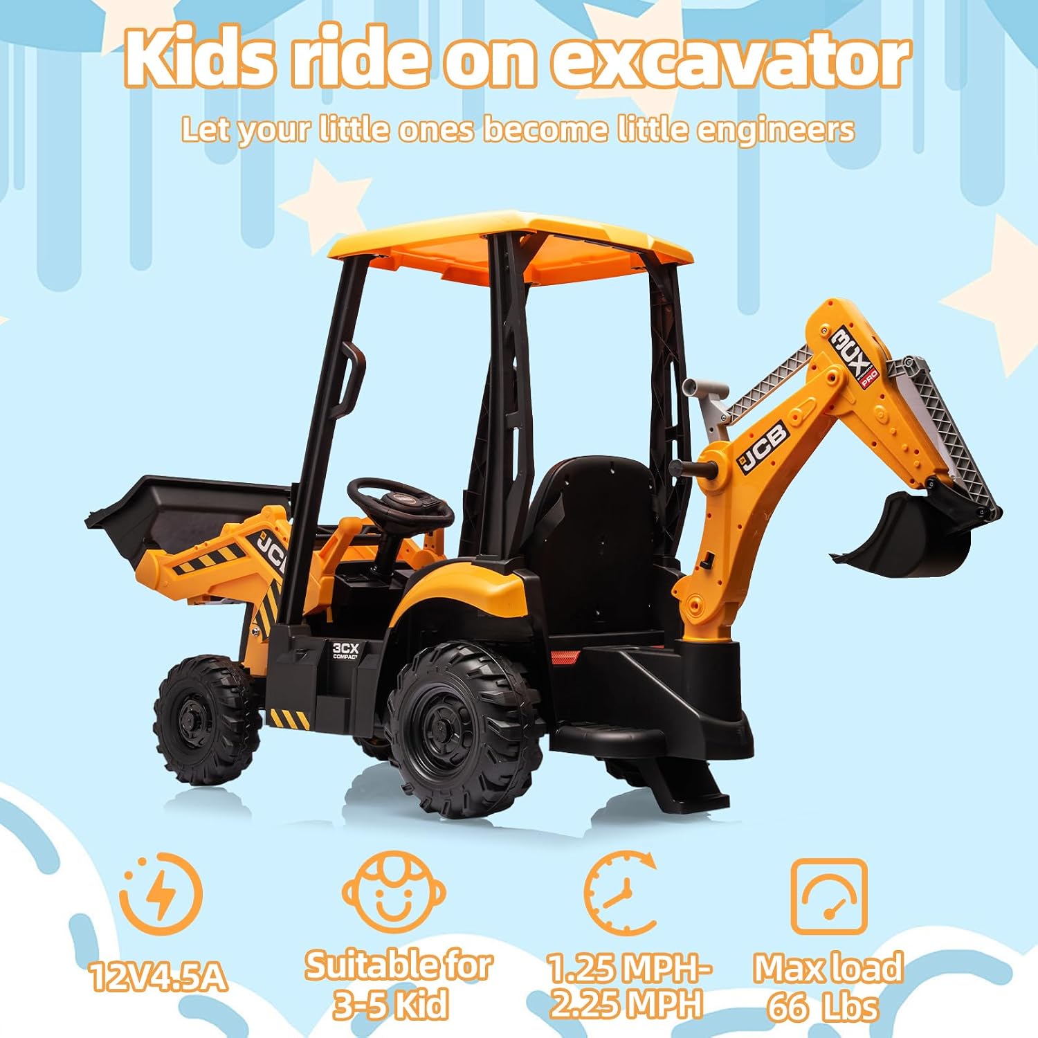 Excavatrice électrique JCB 12V - Kids Toys Jcb avis et prix