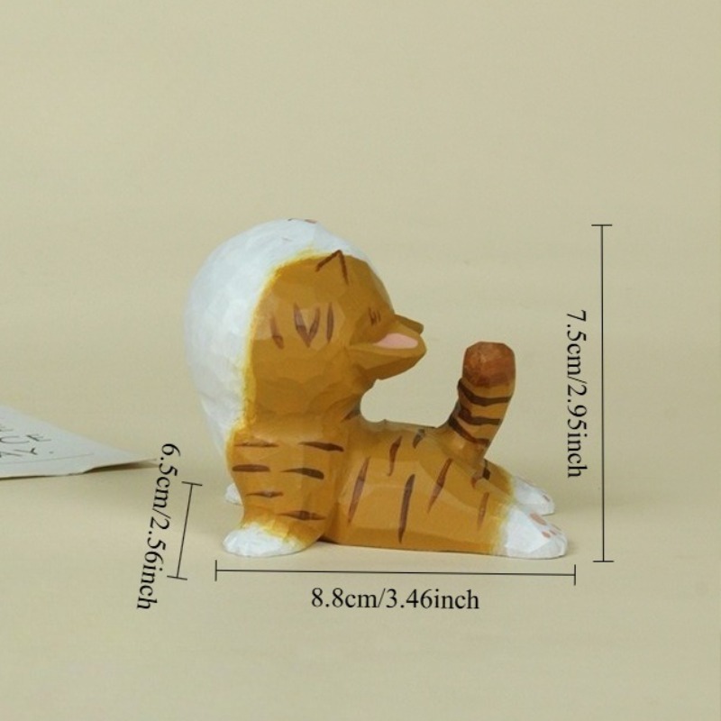 Figurine de chaton en bois fai - Kids Yoga Toys avis et prix