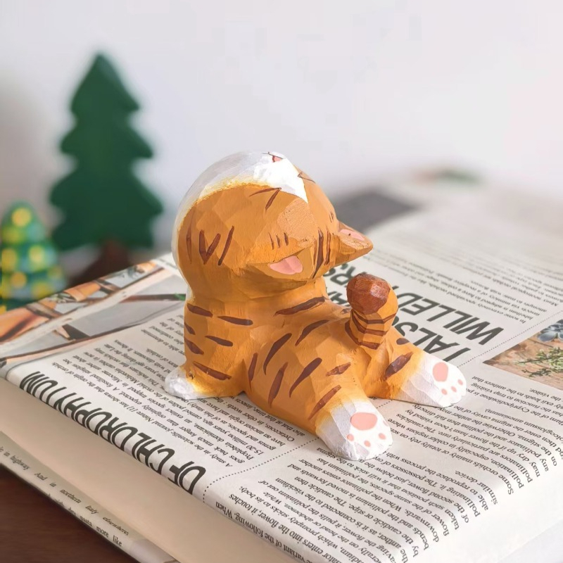 Figurine de chaton en bois fai - Kids Yoga Toys avis et prix